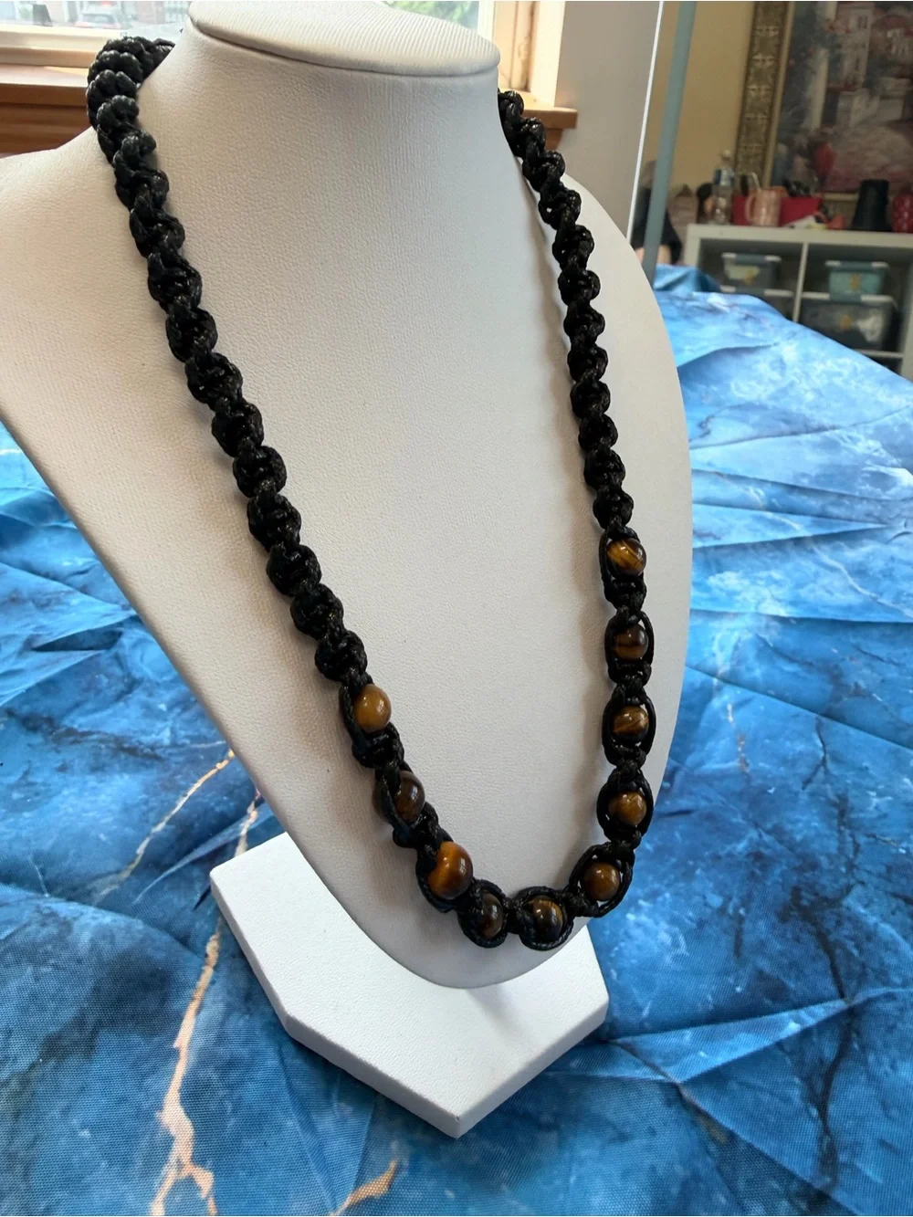 Men’s beaded rope necklace NWT!